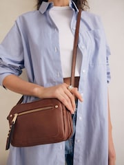 Tan Brown Utility Stud Cross-Body Bag - Image 6 of 10