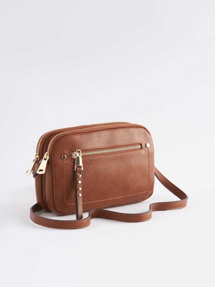 Tan Brown Utility Stud Cross-Body Bag - Image 7 of 10