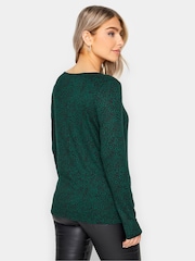 M&Co Green Notch Neck Long Sleeve Top - Image 3 of 4