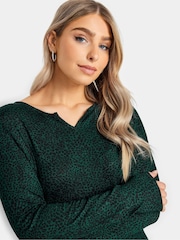 M&Co Green Notch Neck Long Sleeve Top - Image 4 of 4