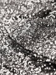 Superdry Silver Sequin Mock Neck Mini Dress - Image 8 of 8