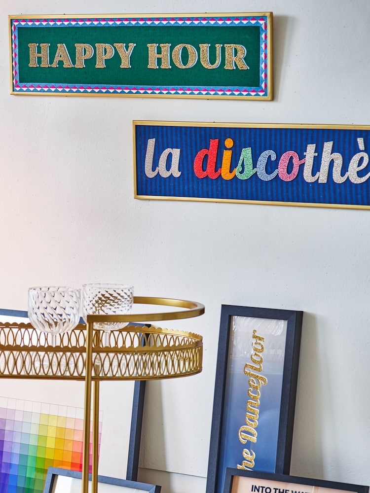 Oliver Bonas Blue La Discothque Beaded Wall Art - Image 1 of 1