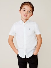 Alb - Mânecă scurtă Cotton Rich Oxford Shirt (3-16yrs) - Image 1 of 5