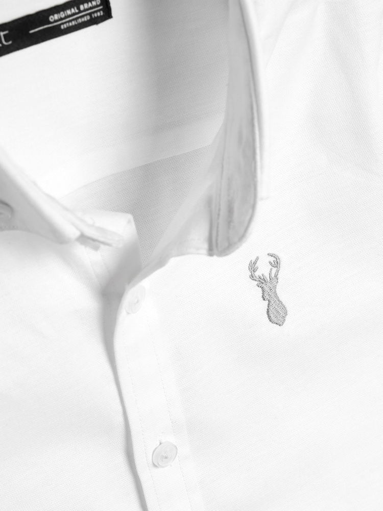Alb - Mânecă scurtă Cotton Rich Oxford Shirt (3-16yrs) - Image 5 of 5