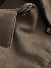 Dark Stone Grey Button Through Faux Suede Shacket - Image 6 of 8