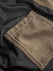 Dark Stone Grey Button Through Faux Suede Shacket - Image 8 of 8