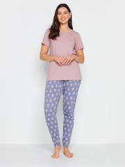 Long Tall Sally Pink Floral Print 100% Cotton Pyjama Set - Image 1 of 4