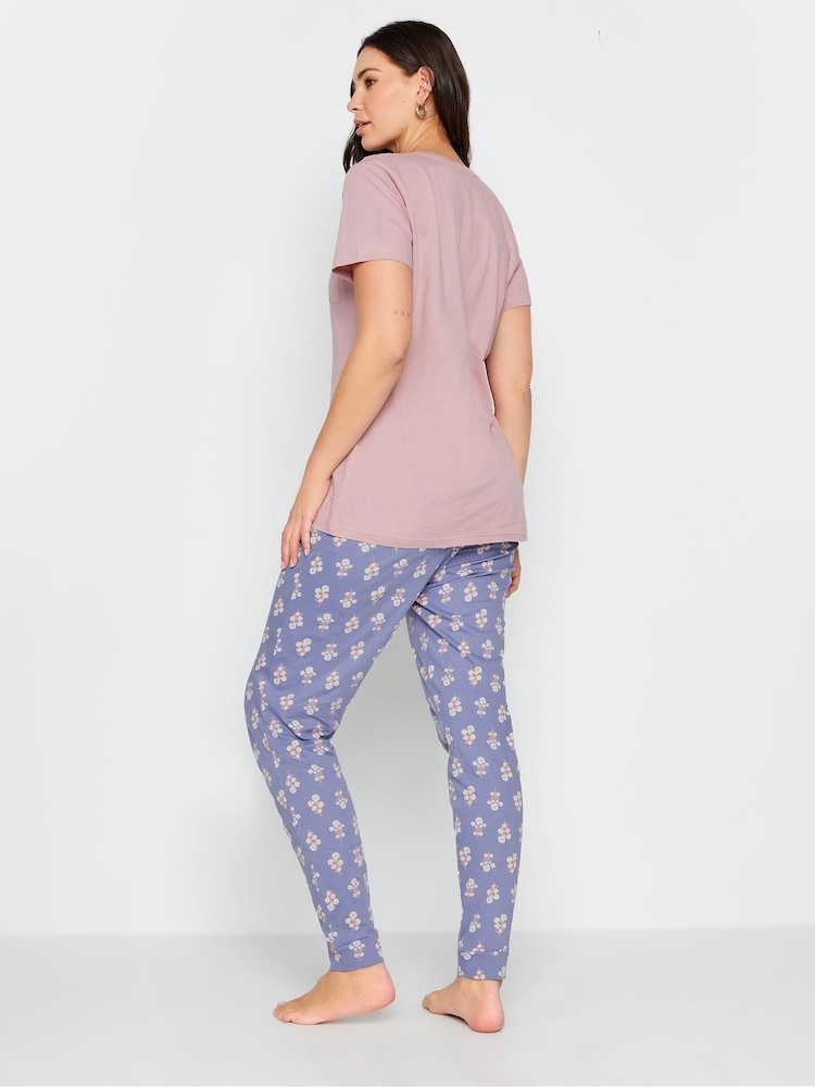 Long Tall Sally Pink Floral Print 100% Cotton Pyjama Set - Image 2 of 4