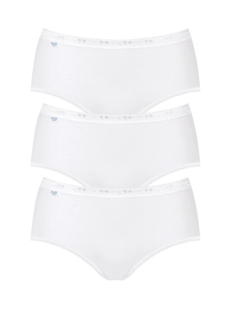 Sloggi Basic+ Maxi White Briefs 3 Pack - Image 6 of 6