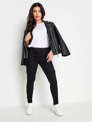 PixieGirl Petite Black Pocket Detail Cargo Skinny Jeans - Image 1 of 4