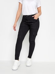 PixieGirl Petite Black Pocket Detail Cargo Skinny Jeans - Image 2 of 4