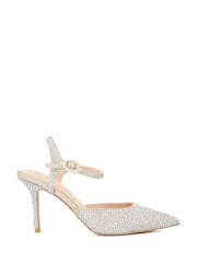 Dune London Silver Compliments Court Shoes - Image 1 of 5