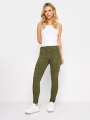 PixieGirl Petite Green Pocket Detail Cargo Skinny Jeans - Image 1 of 4