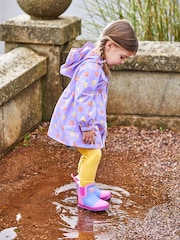 JoJo Maman Bébé Lilac Purple Cosy Lined Colour Block Wellies - Image 1 of 7