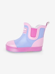 JoJo Maman Bébé Lilac Purple Cosy Lined Colour Block Wellies - Image 6 of 7