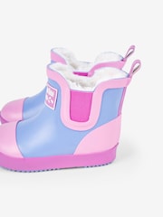 JoJo Maman Bébé Lilac Purple Cosy Lined Colour Block Wellies - Image 7 of 7