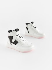 Pink Mono Retro High Top Trainers - Image 1 of 7