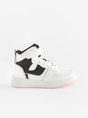 Pink Mono Retro High Top Trainers - Image 2 of 7