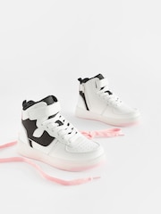 Pink Mono Retro High Top Trainers - Image 3 of 7