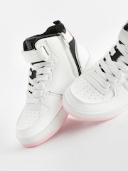 Pink Mono Retro High Top Trainers - Image 4 of 7