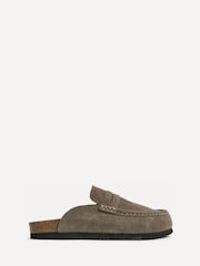 Linzi Brown Suede Poet Suede Leather Mule Loafers - Image 1 of 5