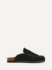 Linzi Black Poet Suede Leather Mule Loafers - Image 2 of 5