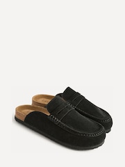 Linzi Black Poet Suede Leather Mule Loafers - Image 3 of 5