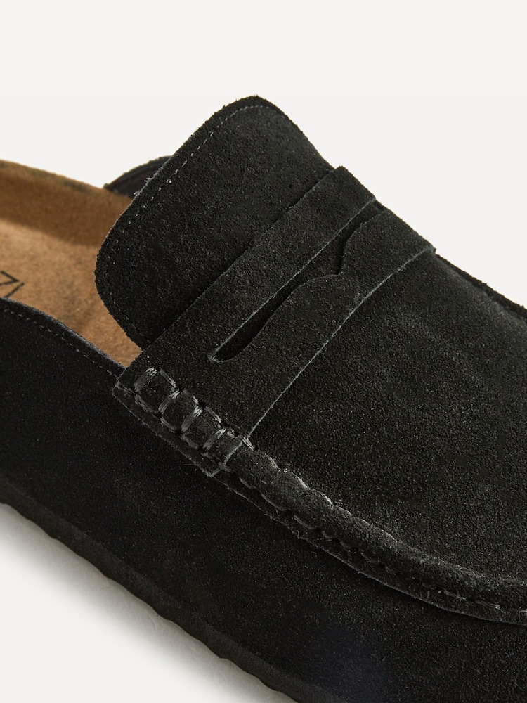 Linzi Black Poet Suede Leather Mule Loafers - Image 5 of 5