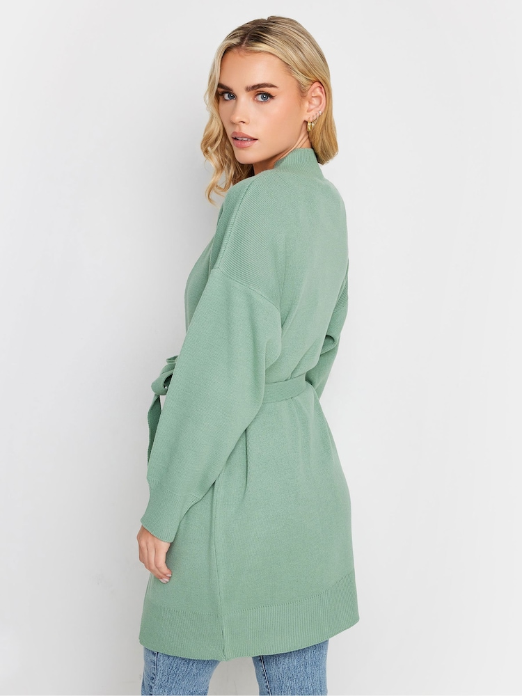 PixieGirl Petite Green Belted Midi Cardigan - Image 2 of 4