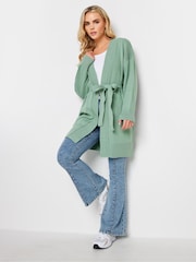 PixieGirl Petite Green Belted Midi Cardigan - Image 3 of 4