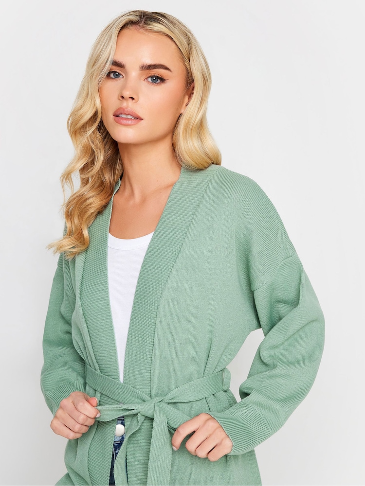 PixieGirl Petite Green Belted Midi Cardigan - Image 4 of 4