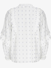 Mint Velvet Pintuck Jacquard White Blouse - Image 6 of 6