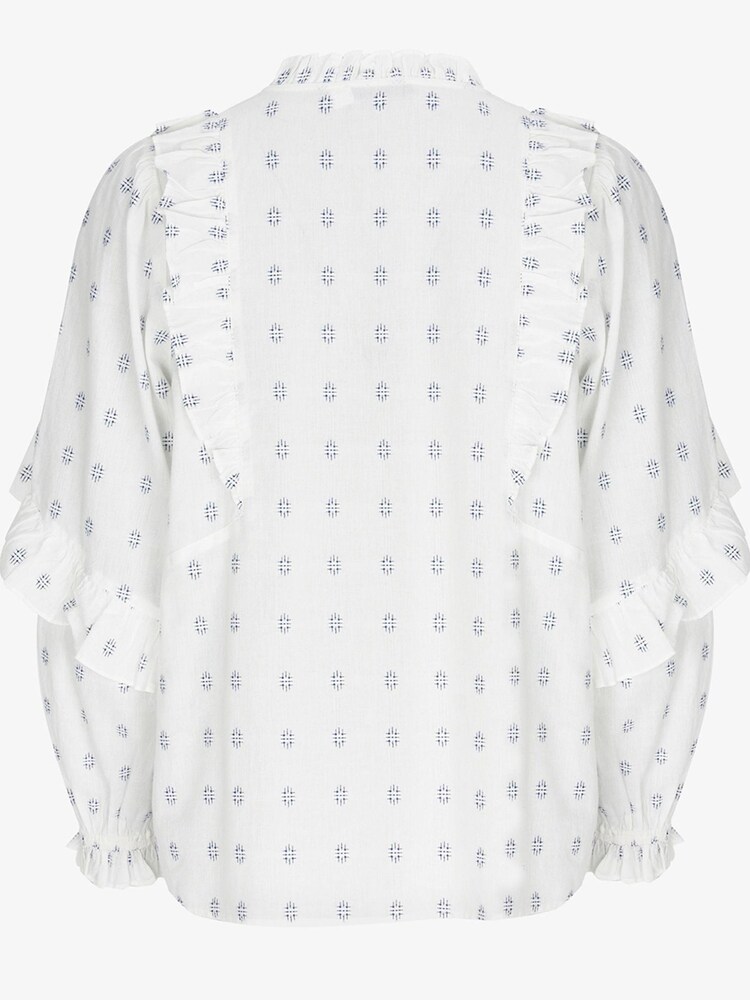 Mint Velvet Pintuck Jacquard White Blouse - Image 6 of 6 Mint Velvet Pintuck Jacquard White Blouse - Image 6 of 6