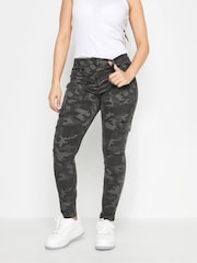 PixieGirl Petite Grey Pocket Detail Cargo Skinny Jeans - Image 2 of 4