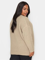 Yours Curve Natural Waffle Knit Cardigan - Image 2 of 4