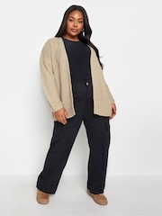 Yours Curve Natural Waffle Knit Cardigan - Image 3 of 4