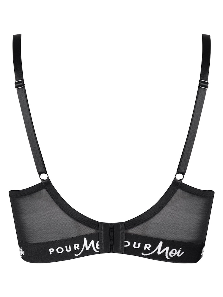 Schwarz - Pour Moi Wattierter BH mit Logo - Bild 5 von 5