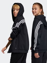 adidas Black Sportswear Junior Future Icons 3-Stripes Full-Zip Hooded Track Top - Image 2 of 7