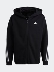 adidas Black Sportswear Junior Future Icons 3-Stripes Full-Zip Hooded Track Top - Image 3 of 7