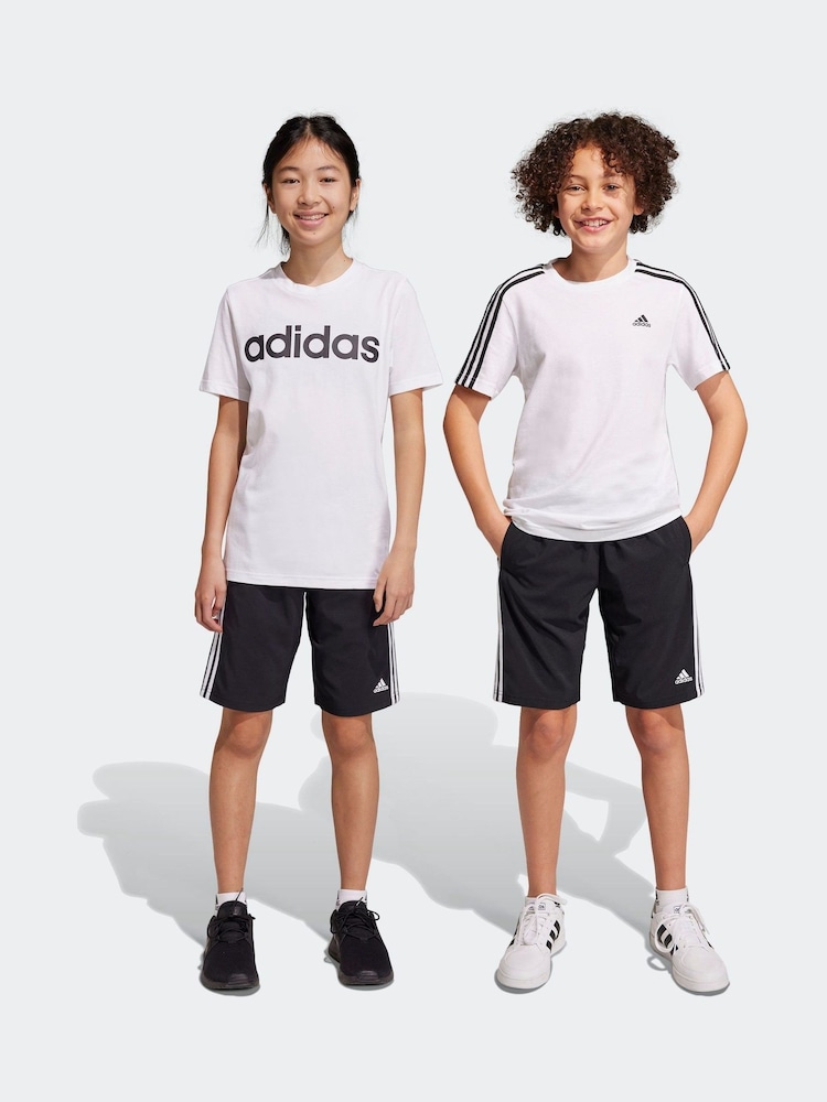 adidas Black Essentials 3-Stripes Woven Shorts - Image 1 of 7 adidas Black Essentials 3-Stripes Woven Shorts - Image 1 of 7