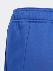 adidas Blue Kids Sportswear Tiberio 3 Stripes Colourblock Fleece Joggers - Image 10 of 12