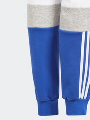 adidas Blue Kids Sportswear Tiberio 3 Stripes Colourblock Fleece Joggers - Image 12 of 12