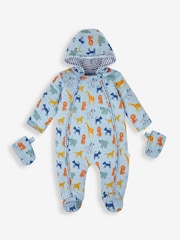 JoJo Maman Bébé Blue Safari Print Pramsuit - Image 2 of 3