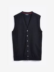 Navy Blue Regular Sleeveless Cardigan - Image 5 of 5