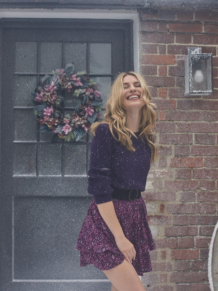 FatFace Pink Ali Ikat Geo Flippy Skirt - Image 1 of 4