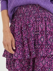 FatFace Pink Ali Ikat Geo Flippy Skirt - Image 4 of 4