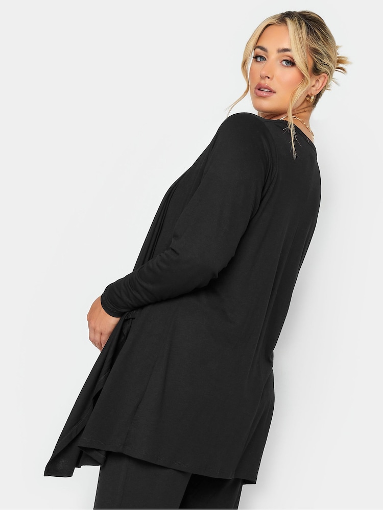 Yours Curve Black Maternity Waterfall Cardigan - Image 2 of 4