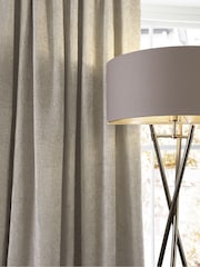 Natural Heavyweight Chenille Pencil Pleat Lined Curtains - Image 4 of 7
