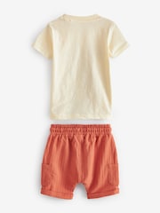 Cream Jungle Appliqué T-Shirt And Shorts Set (3mths-7yrs) - Image 5 of 6