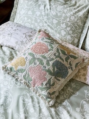 Historic Royal Palaces Sage Green Tudor Trail 250 Thread Count Duvet Cover and Pillowcase Set - Image 3 of 4